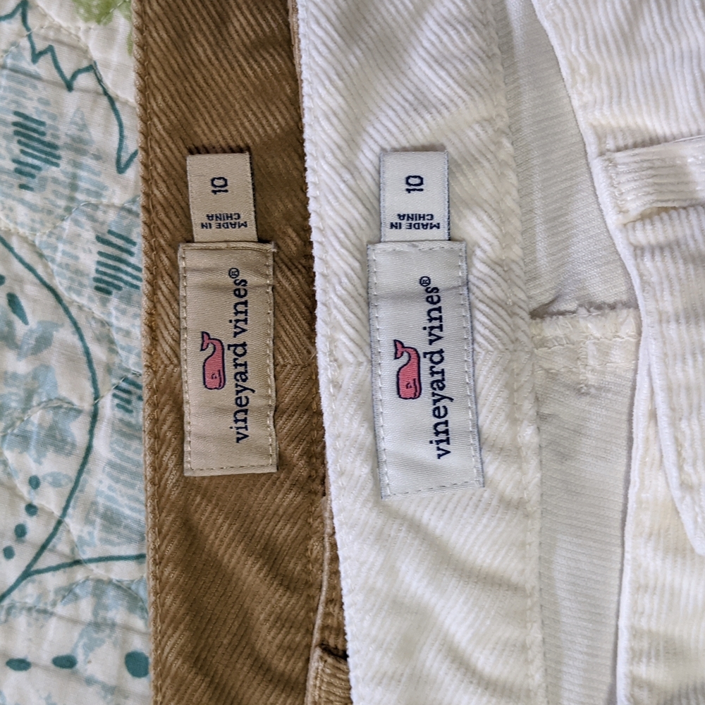 Vineyard Vines Women's Corduroy Skinny Pants - Tan and Cream